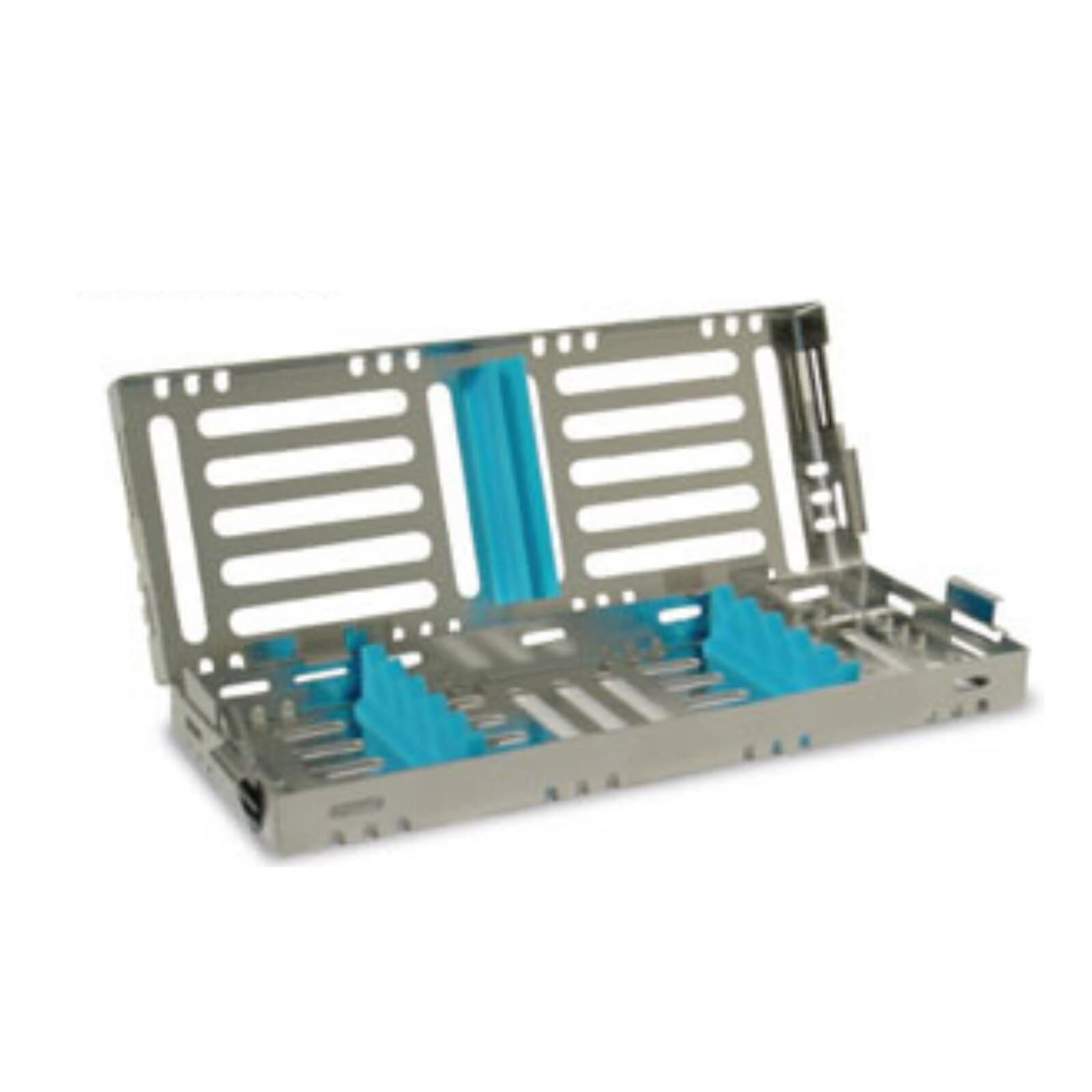 Nordent Sterilization Cassette, Single-Sided, Small, 5 Instruments, Teal, Stainless Steel, 3"W x 8"L x 1.25"H - Sterilization Cassette Single Side Small 5 Instruments Teal - Image 1