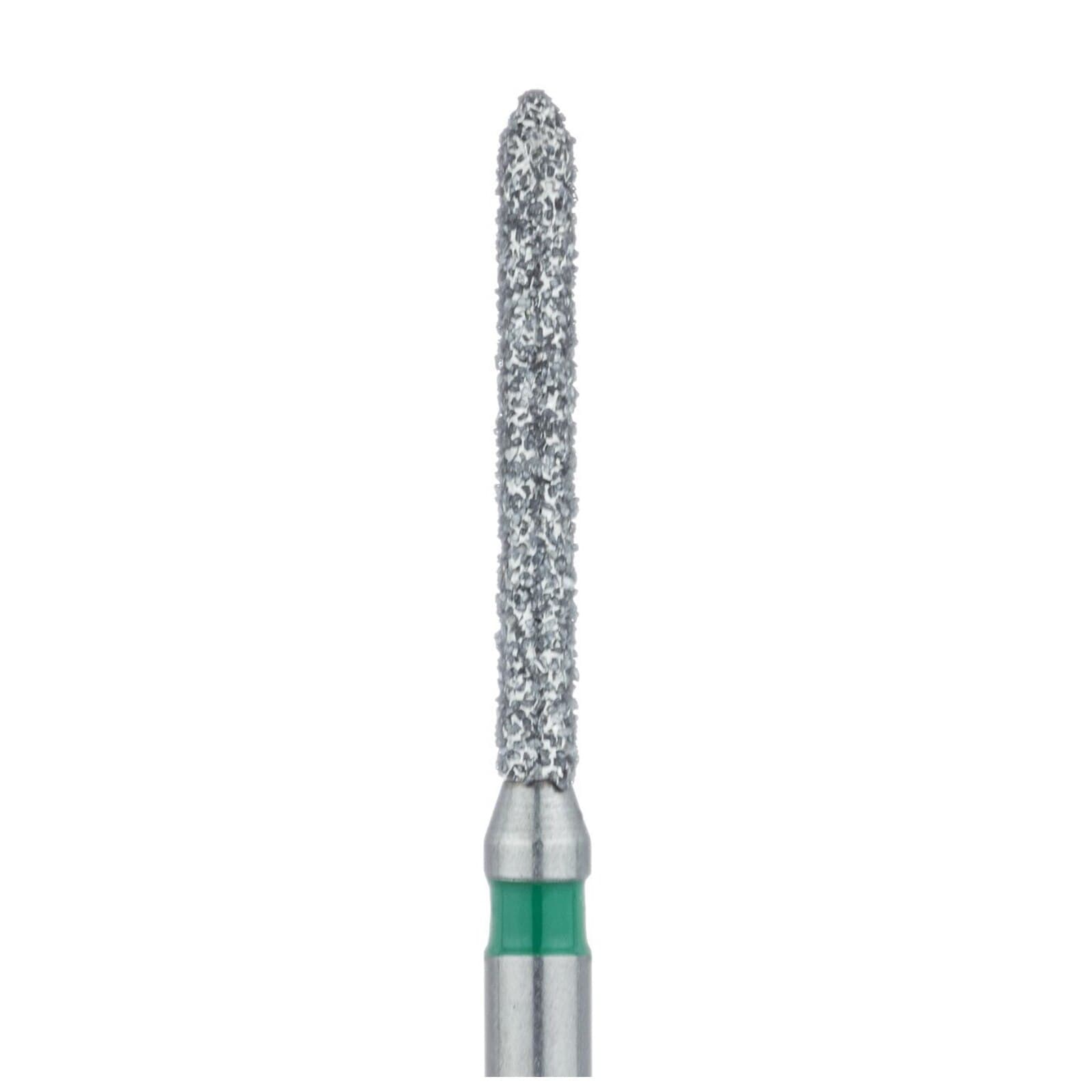 Meisinger 886G-012-FG Coarse Diamond Bur, Friction Grip, Beveled Cylinder, 1.2 mm Head Diameter, 10 mm Working Length, Green Ring, 5/Pack thumbnail 3