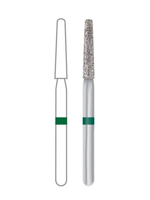 Midwest® Multi-Use Diamond Bur FG #850-016C, Coarse Grit, Taper Long Round End, 1.6 mm Diameter, 10.0 mm Length, Friction Grip, 5/Pkg, 471175 thumbnail 2