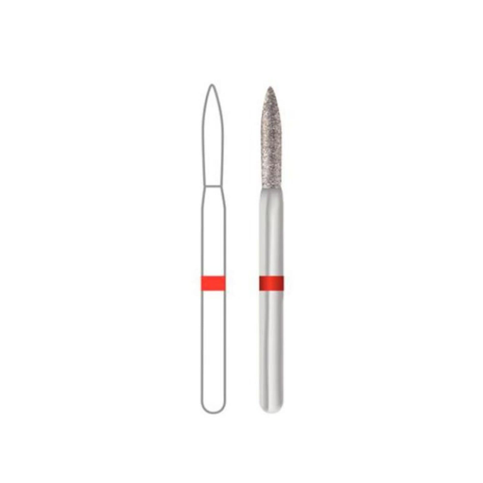Midwest Once Single Use Diamond Bur – FG, Fine, Flame, #862, 1.2 mm Diameter, 8.0 mm Length, 25/Pkg, 1862012F thumbnail 8