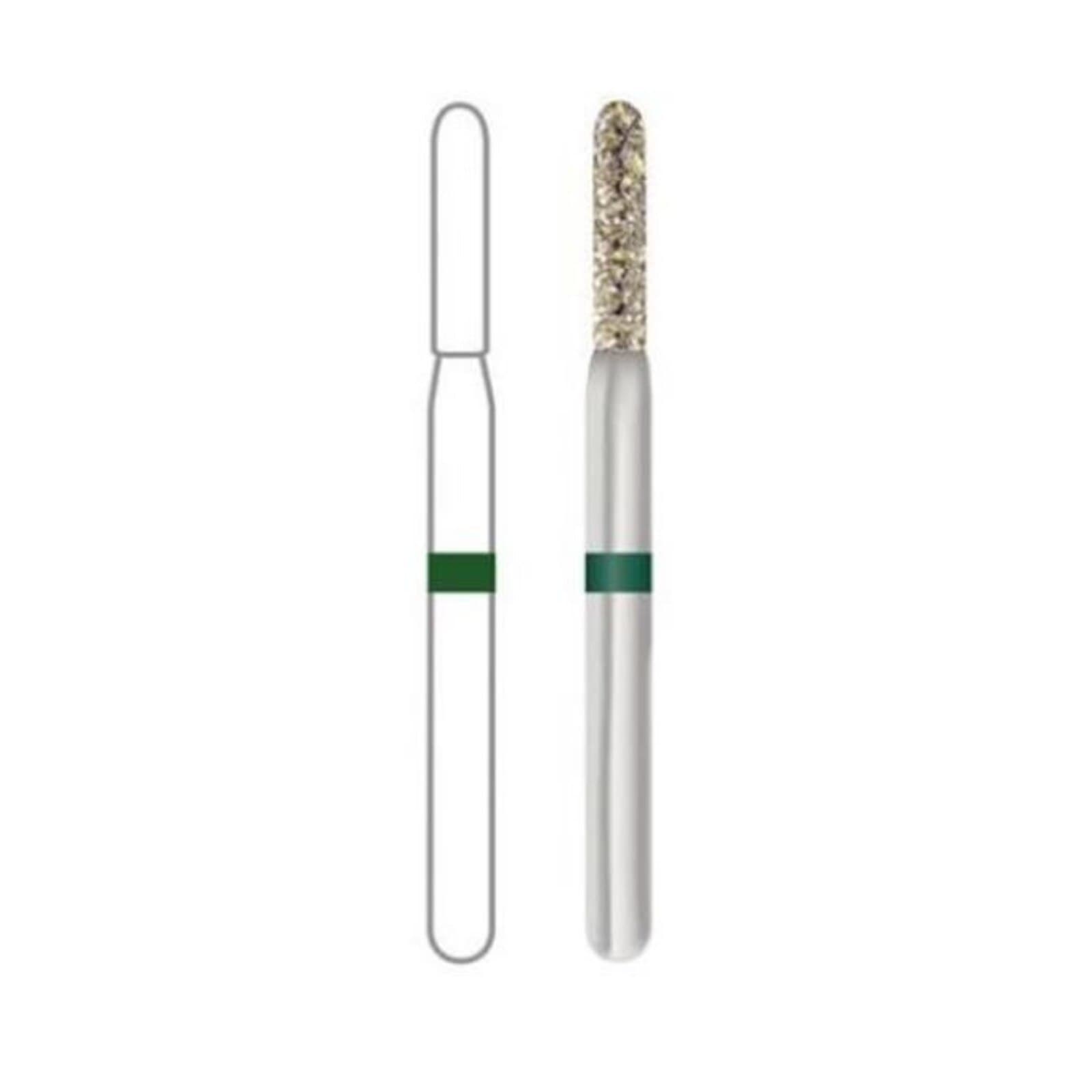 Midwest Once Single-Use Diamond Bur, FG, Coarse, Cylinder Round End, #881-012C, 1.2 mm Diameter, 7.0 mm Length, 25/Pk, 1881012C - Midwest ONCE FG 881-012C 25/Pk - Image 1