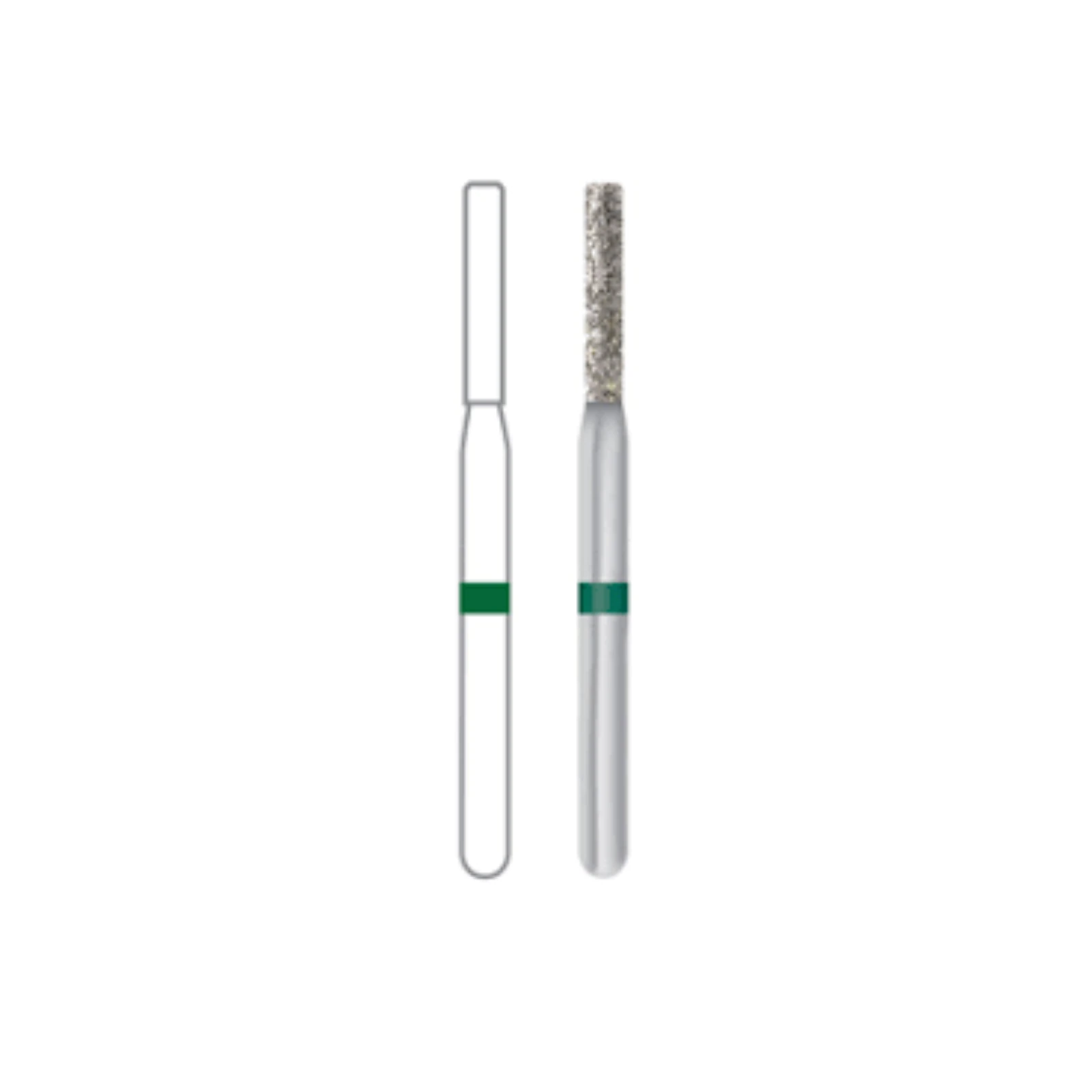 Midwest Once Single-Use Diamond Bur, FG, Coarse, Cylinder Flat End, #837-012C, 1.2 mm Diameter, 8.0 mm Length, 25/Pk, 1837012C thumbnail 8