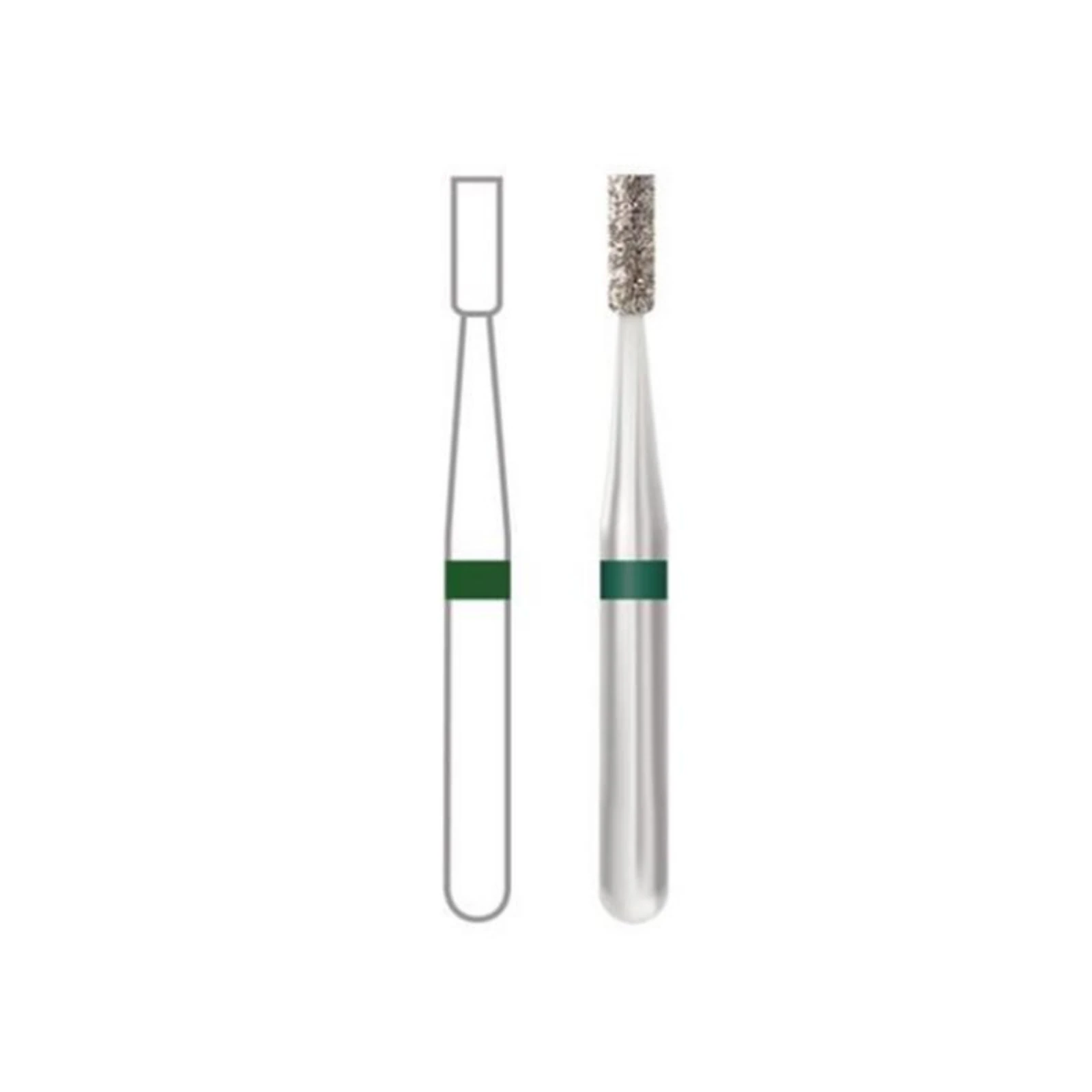 Midwest Once Sterile Single-Use Diamond Burs, FG, Cylinder Flat End, #835, 1.4 mm Diameter, 4.0 mm Length, Coarse, Green, 25/Pk, 1835014C thumbnail 9