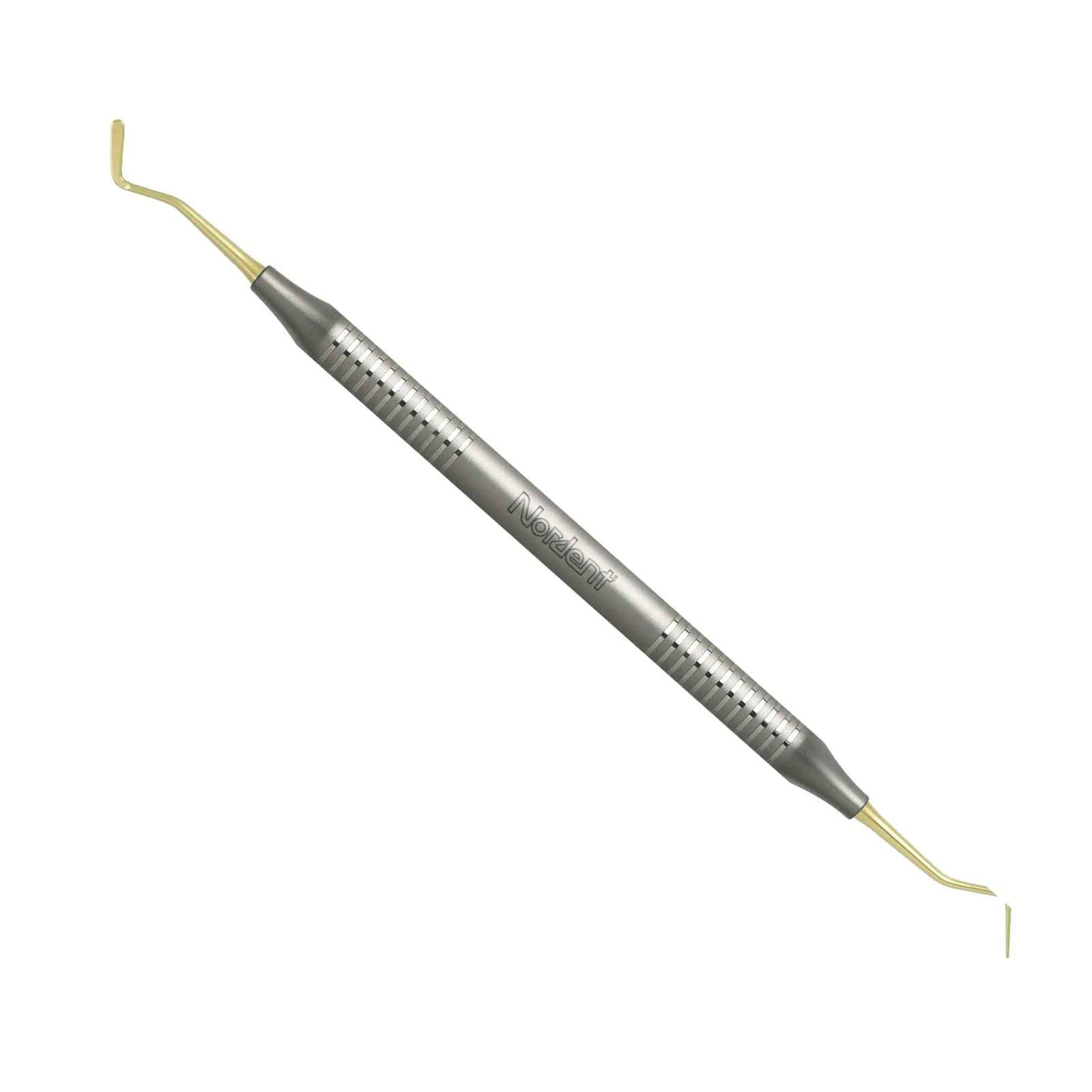 Nordent Composite Placement Instrument DE #1T Double Paddle, Titanium-Nitride Coated, DuraLite Round Handle, 0/90 Degrees, REPFI1T thumbnail 2