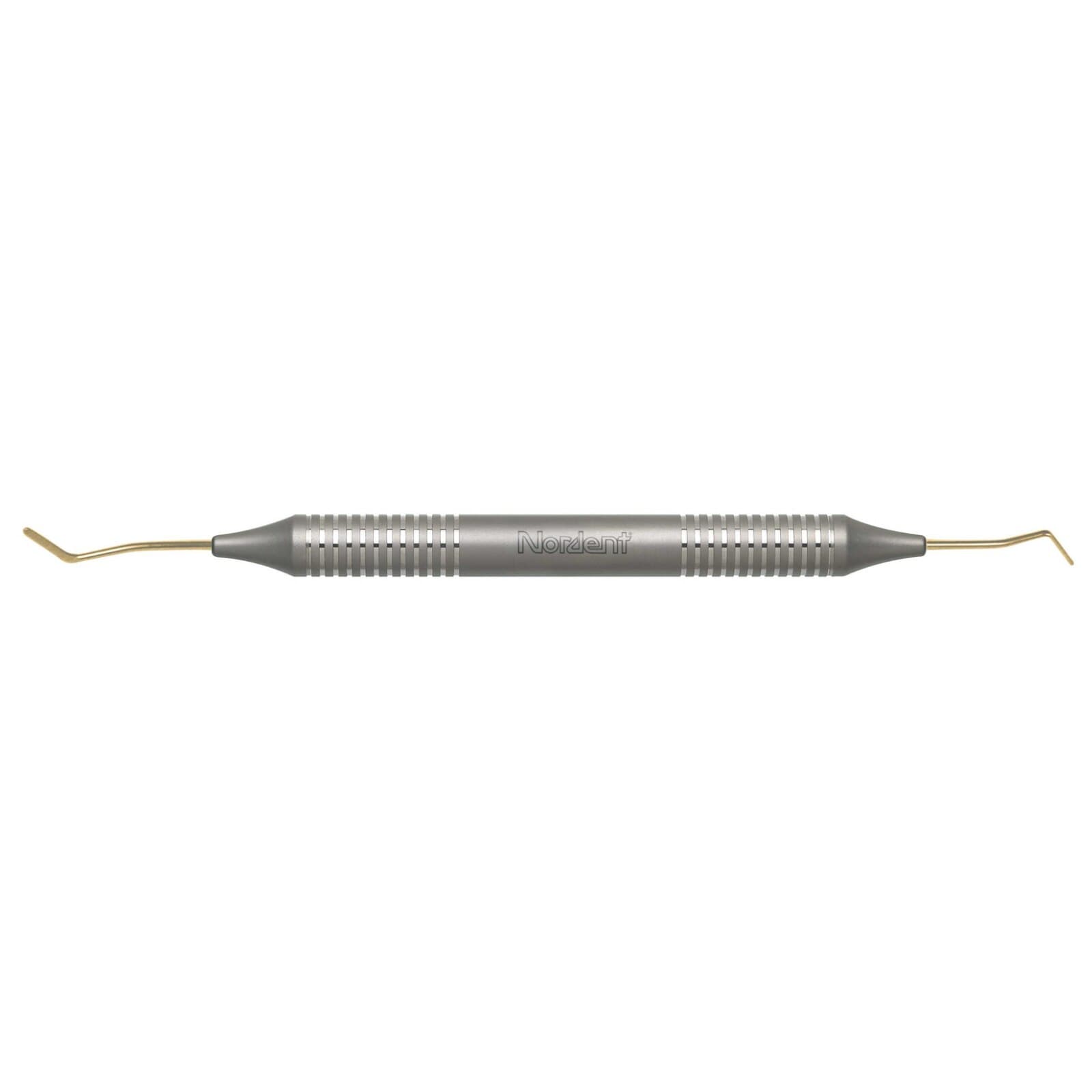Nordent Composite Placement Instrument #38, Double Paddle, Titanium Nitride Coated, DuraLite Round Handle, Double-End, Stainless Steel - Composite Placement DE TiN Coated Double Paddle #38 DuraLite ROUND - Image 1
