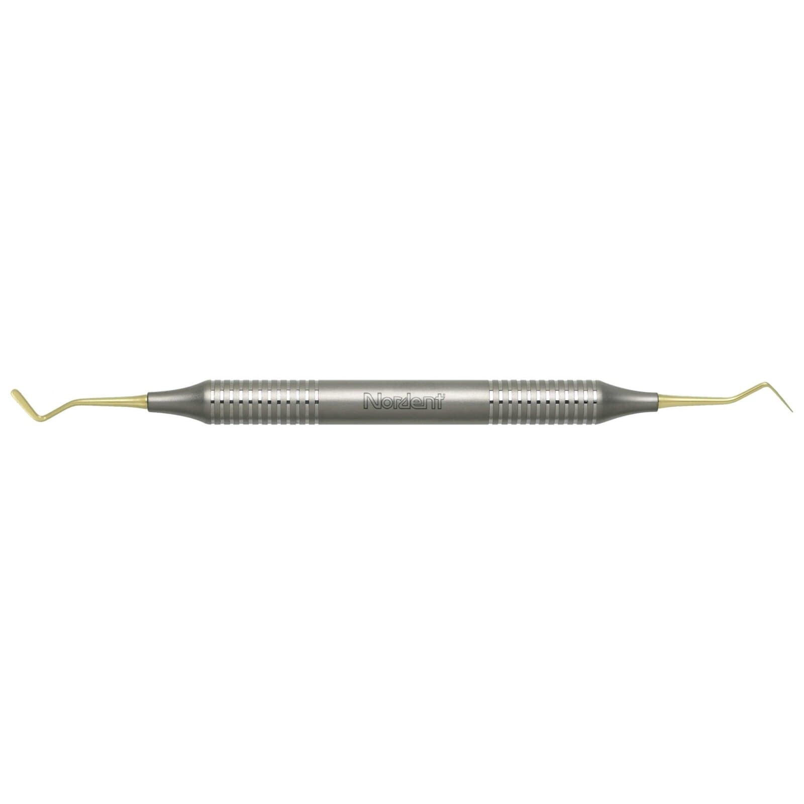Nordent Composite Placement Instrument #40T, Double Paddle, Titanium Nitride Coated, DuraLite Round Handle, Stainless Steel, Double End thumbnail 8