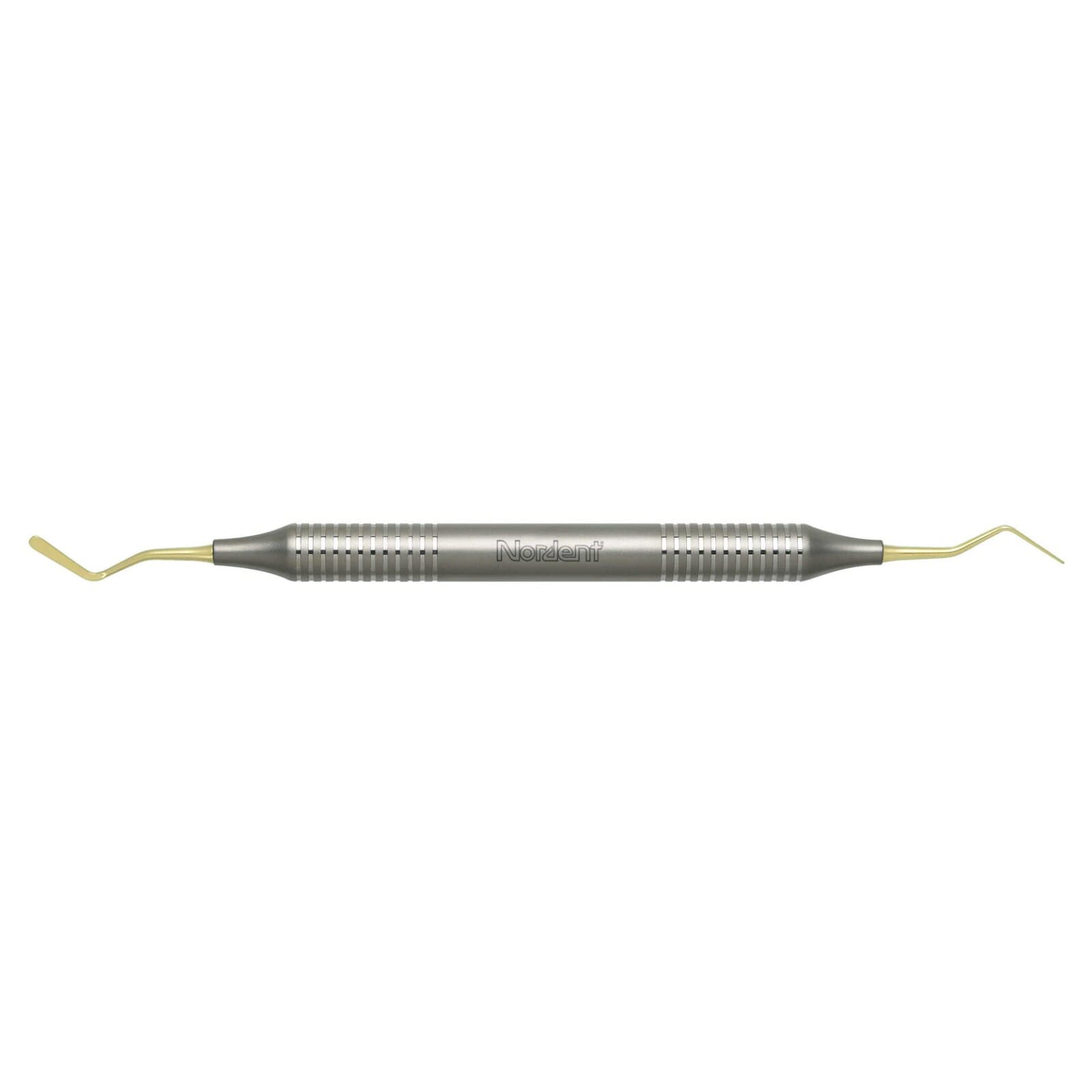 Nordent #4T Composite Placement Instrument, Double Paddle, Titanium Nitride Coated, DuraLite Round Handle, Double End thumbnail 2