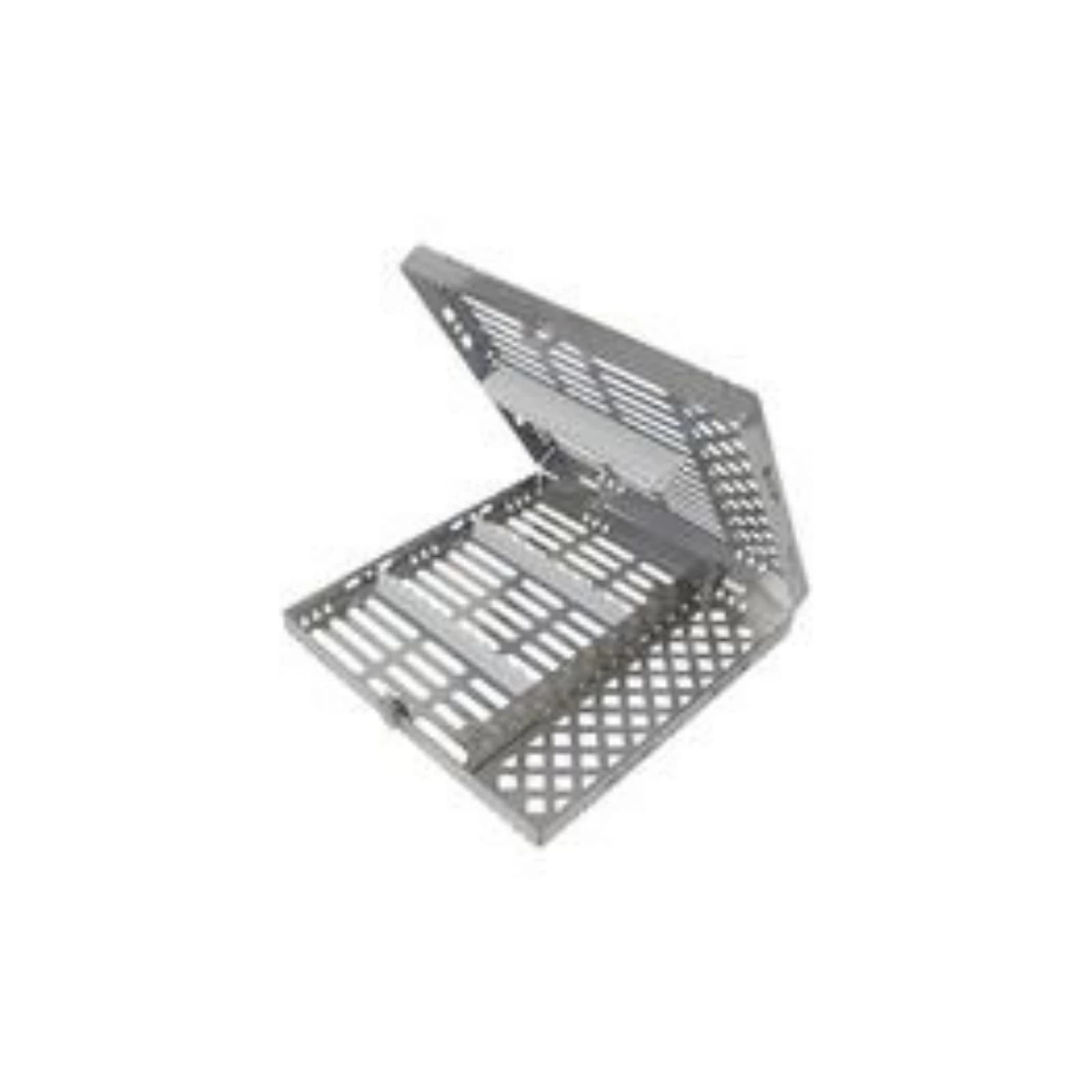 Nordent Sterilization Cassette, Stainless Steel, Medium, 10 Instrument Capacity, Coconut, Single-Sided, Easy-Open Side Spring Latches - Cassette Medium 10 Instrument - Image 1