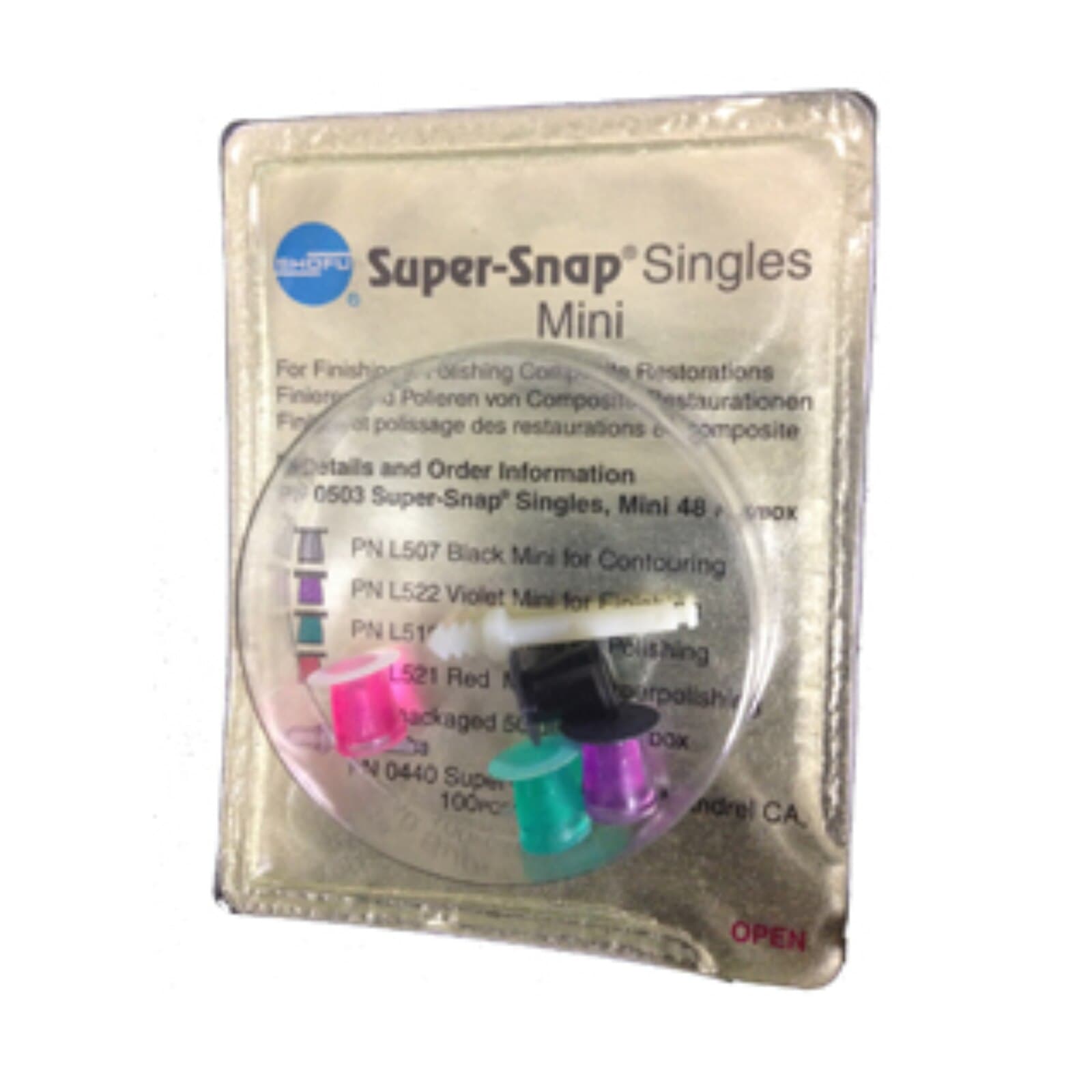 Shofu Super-Snap Singles Mini Finishing & Polishing Disks, 8 mm, Assorted Grit, 48/Pkg, 0503 thumbnail 8