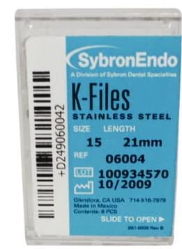 Kerr K-Files, Stainless Steel, 21 mm, #15, White, 6/Pk, 06004 thumbnail 13