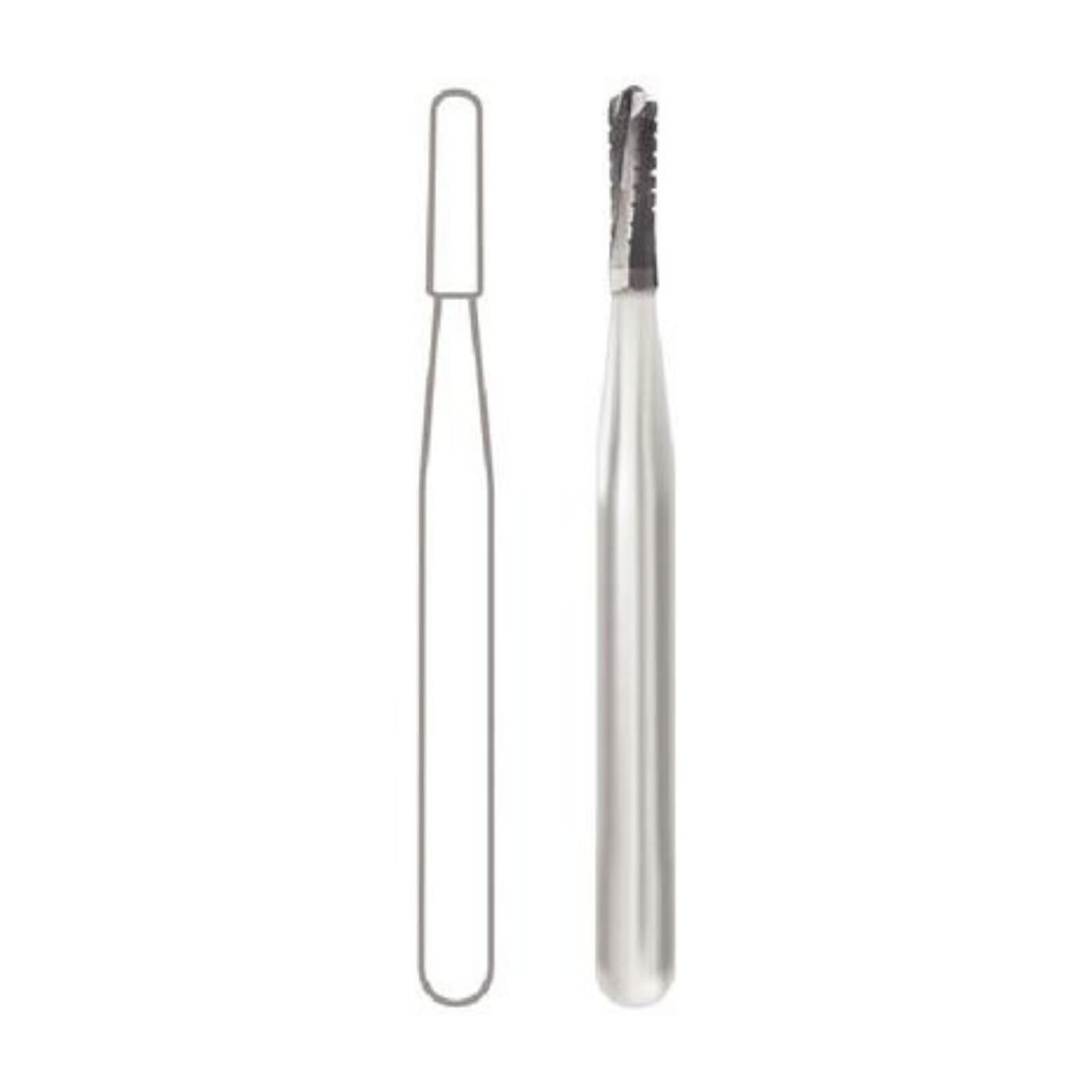 Midwest Operative Carbide Bur #1557, FG, Straight Fissure, Dome End, Crosscut, 1.0 mm Diameter, 3.7 mm Length, 10/Pkg, 389259 thumbnail 2
