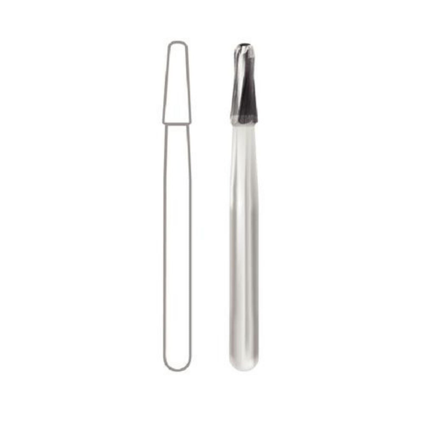 Midwest Operative Carbide Bur #1172, FG, Tapered Fissure Dome End, 1.6 mm Diameter, 4.1 mm Length, 6 Flutes, 10/Pkg, 389294 thumbnail 2
