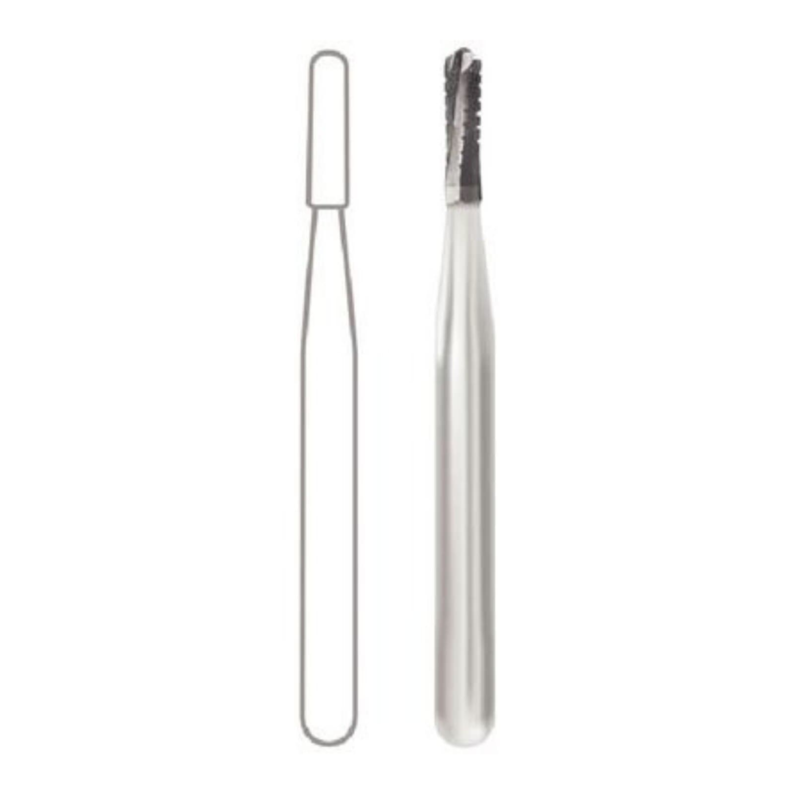 Midwest Operative Carbide Bur #1557, HP, Straight Fissure Crosscut Dome End, 1.0 mm Diameter, 3.7 mm Length, 10/Pkg, 389359 thumbnail 2