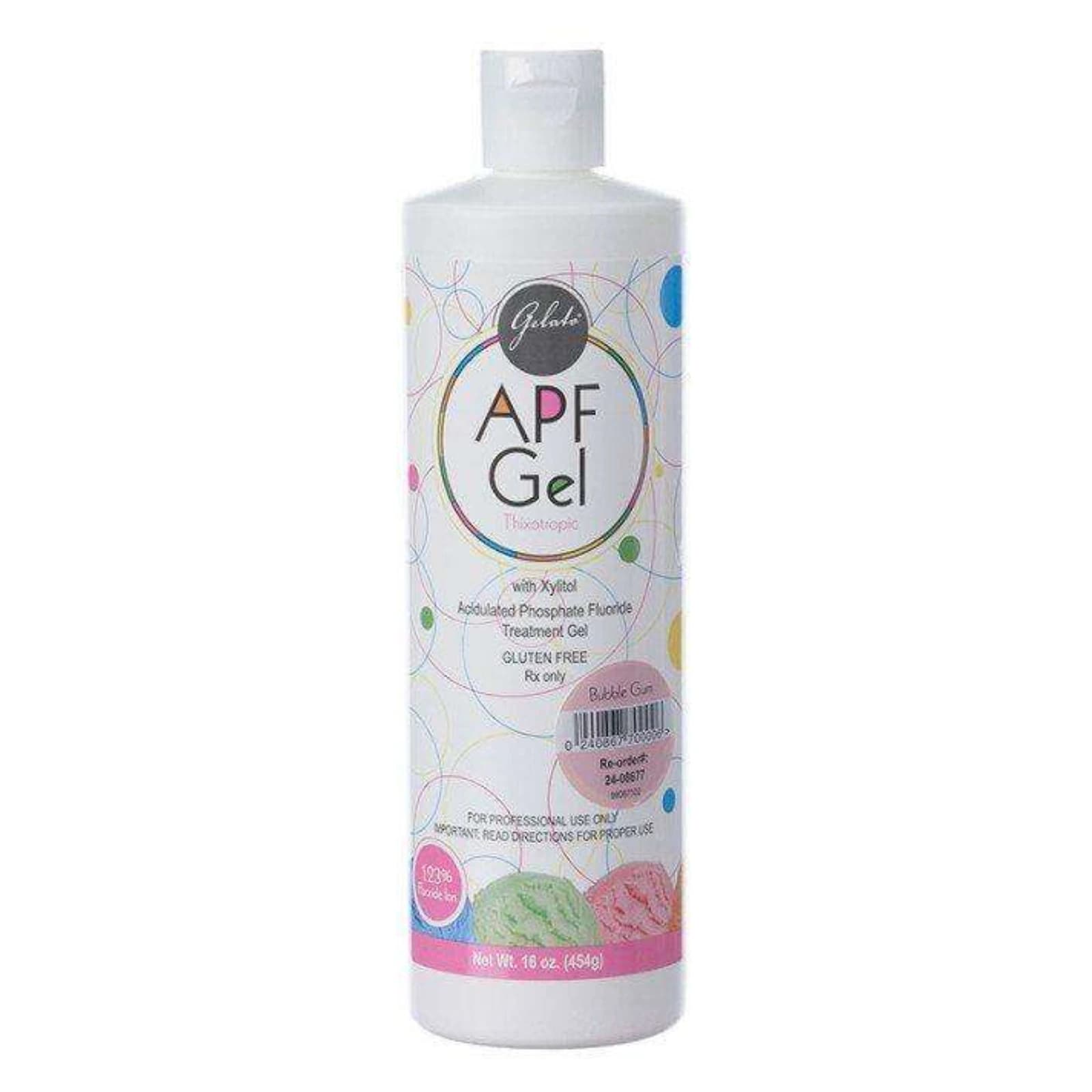 Gelato APF Fluoride Gel, 1.23% Acidulated Phosphate Fluoride, Bubble Gum, 16 oz Bottle, 1/Pk, 24-08677 thumbnail 2