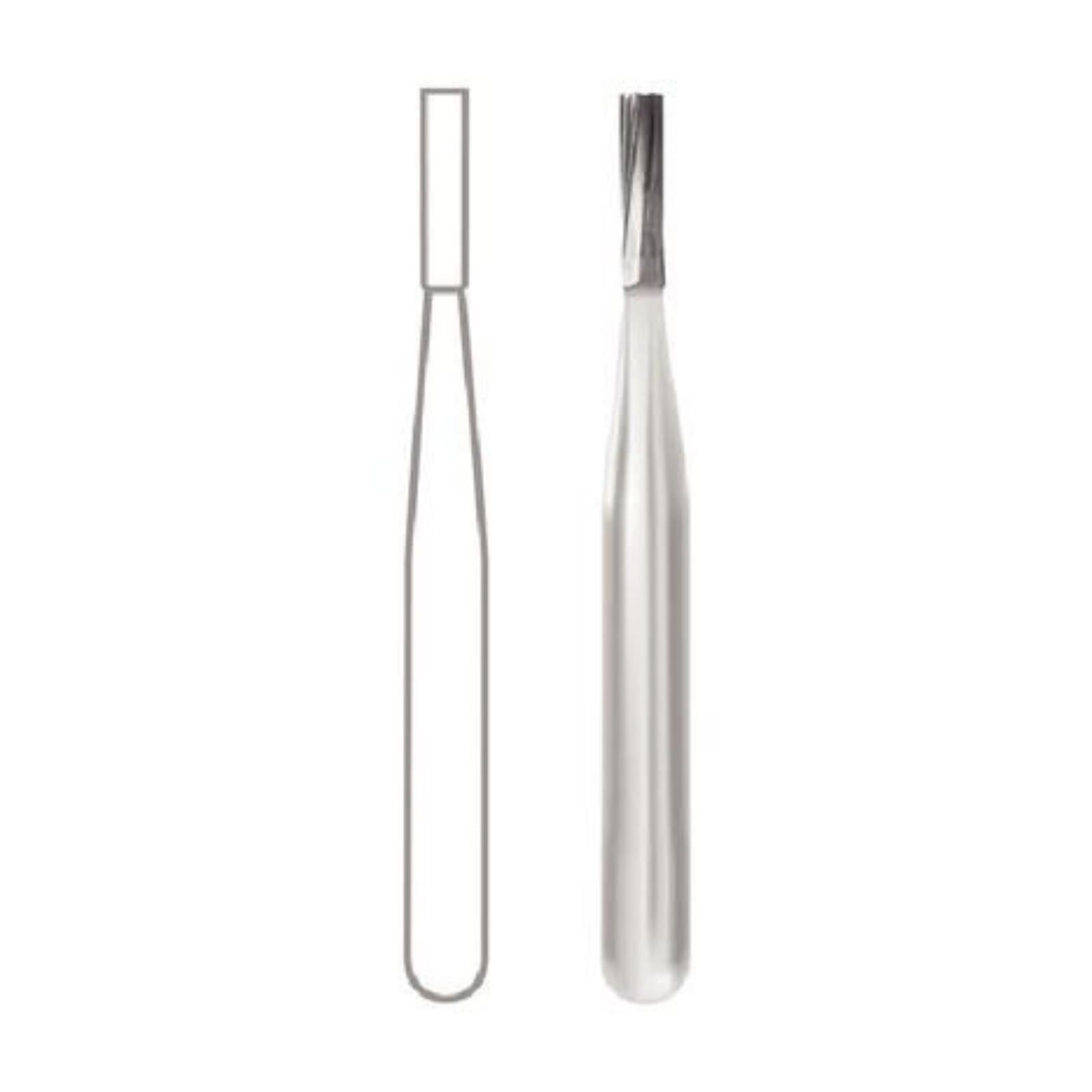 Midwest Operative Carbide Bur #56, Straight Fissure, Flat End, Friction Grip Short Shank, 0.9 mm Diameter, 3.2 mm Length, 6 Flute, 10/Pk, 389416 thumbnail 2