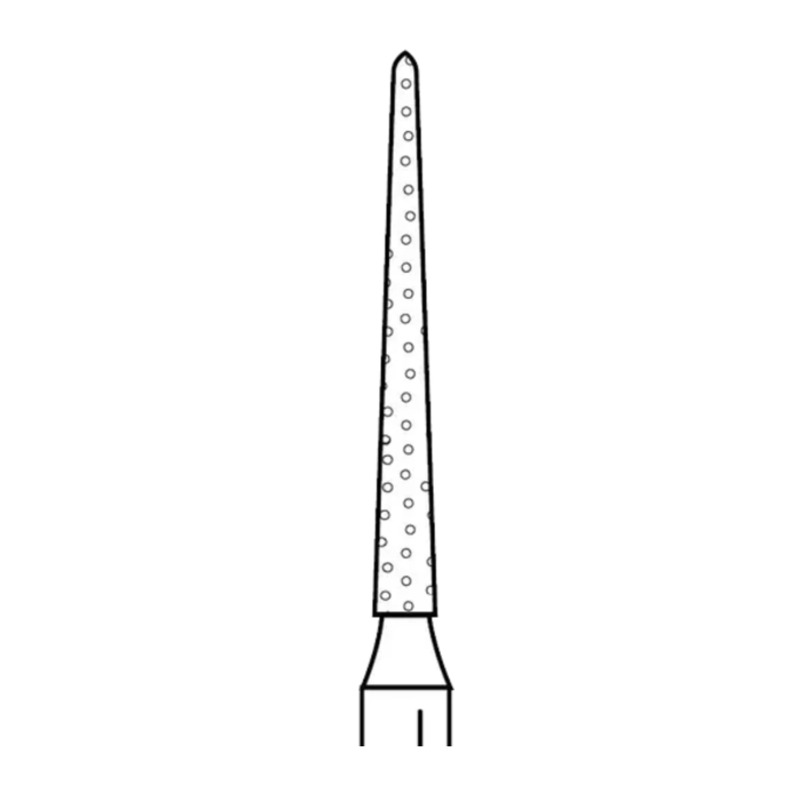 Two Striper Diamond Bur, FG, Curettage K, 763.10, Coarse, Green, 1.2 mm Major/0.6 mm Minor Diameter, 10 mm Length, 5/Pk, 2015979 thumbnail 3