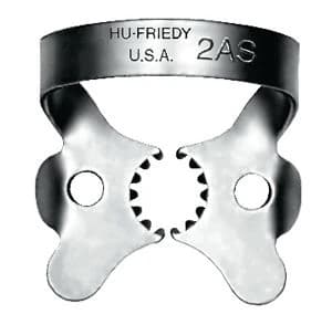 Hu-Friedy Satin Steel Rubber Dam Clamp, #2AS, Winged, Larger Premolars, 1/Pk, RDCM2AS thumbnail 3