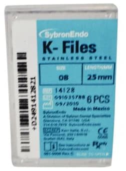 Kerr (SybronEndo) K-Files Stainless Steel, 25mm, Size #08, Gray, 6/Pack, 14128 thumbnail 13