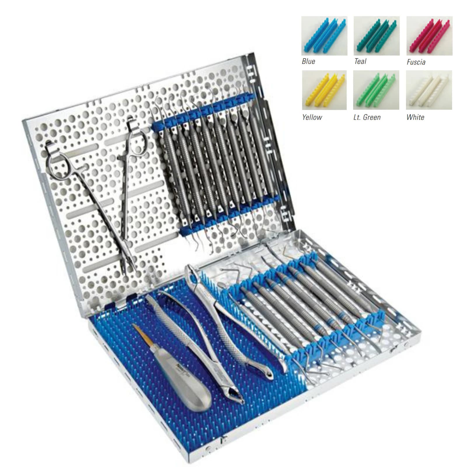 Nordent Cassette Double Sided 32 Instruments, Large, Stainless Steel, Autoclavable/Chemiclavable, 8 in x 11 in x 1.25 in - Cassette Double Sided 32 Instr - Image 1