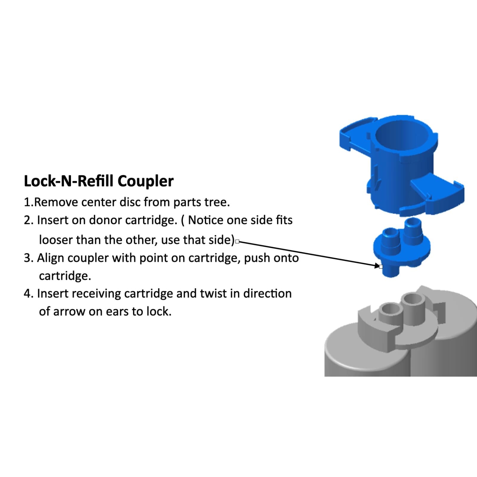 Lock-N-Refill 50mL Cartridge Couplers, 20/Bag, IM507 thumbnail 6