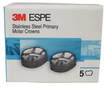 3M™ ESPE™ Stainless Steel Primary Molar Crowns, First Primary Molar, Lower Left, Size 3 (DLL3), Box of 5 thumbnail 8