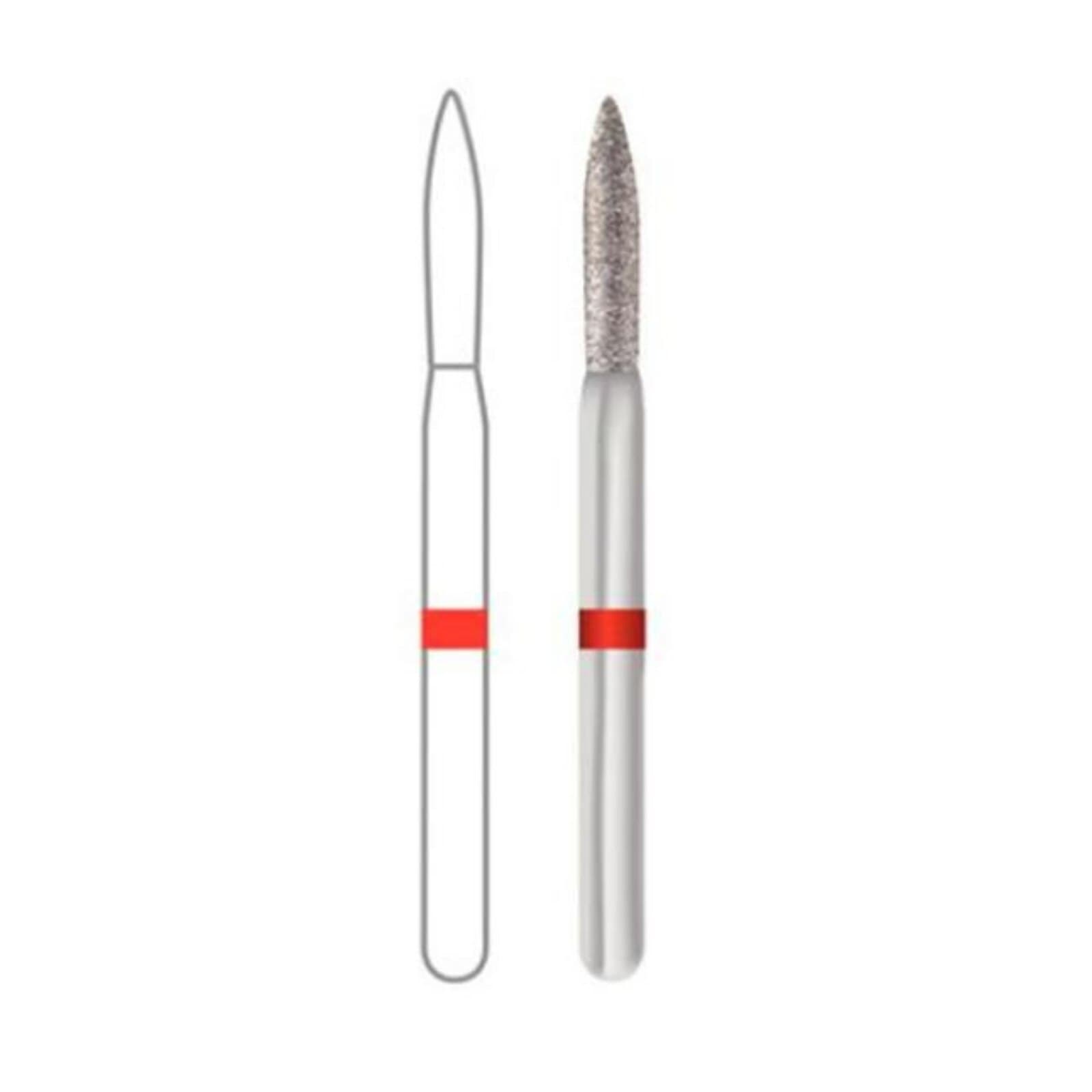 Midwest Multi-Use Diamond Bur FG #862-014UC, Ultra Coarse, Flame Shape, 1.4 mm Diameter, 8.0 mm Length, Friction Grip, 5/Pkg thumbnail 2