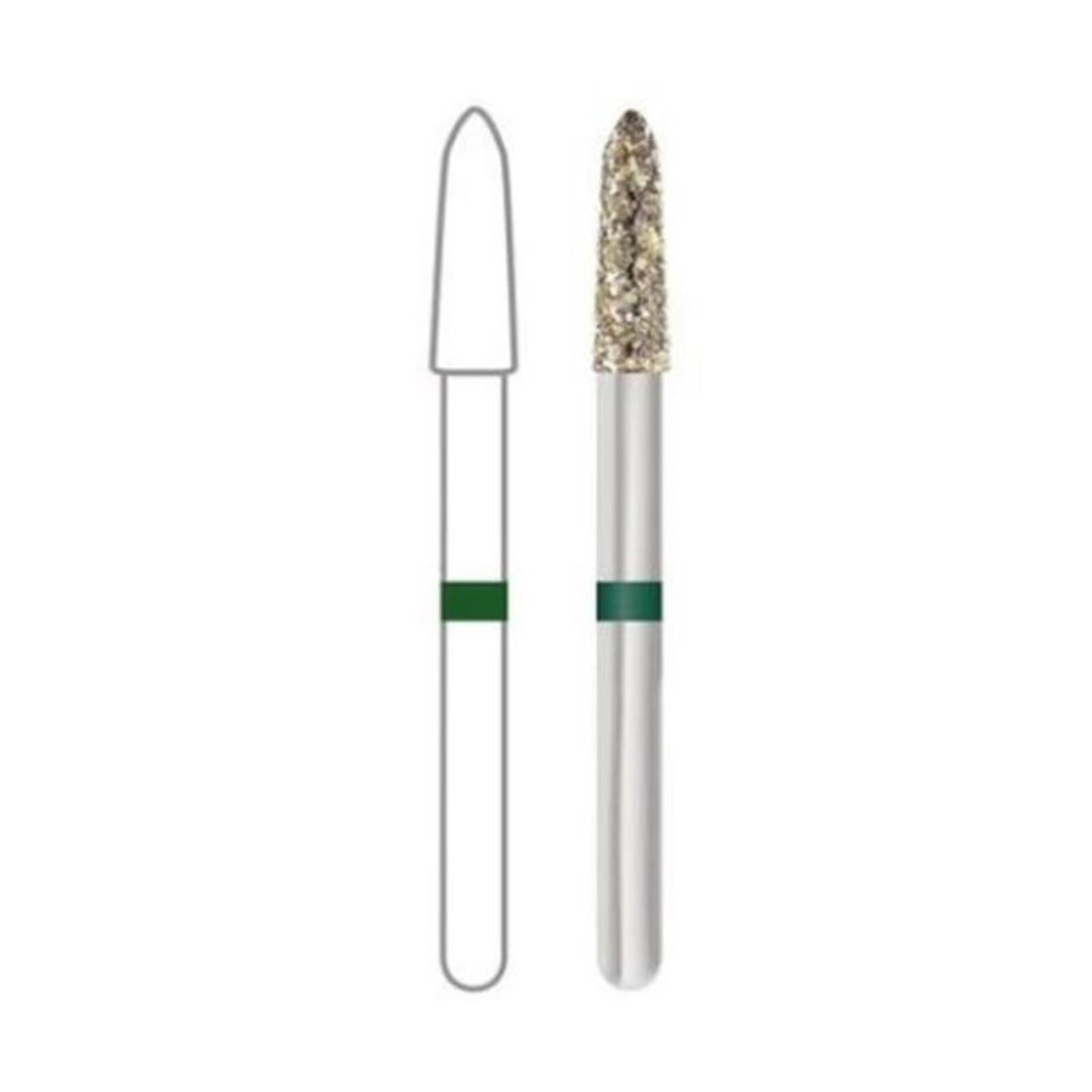 Midwest Multi-Use Diamond Bur FG #878K-018UC, Ultra Coarse, Taper Modified Bevel, 1.8 mm Diameter, 8.0 mm Length, Friction Grip, 5/Pkg thumbnail 2