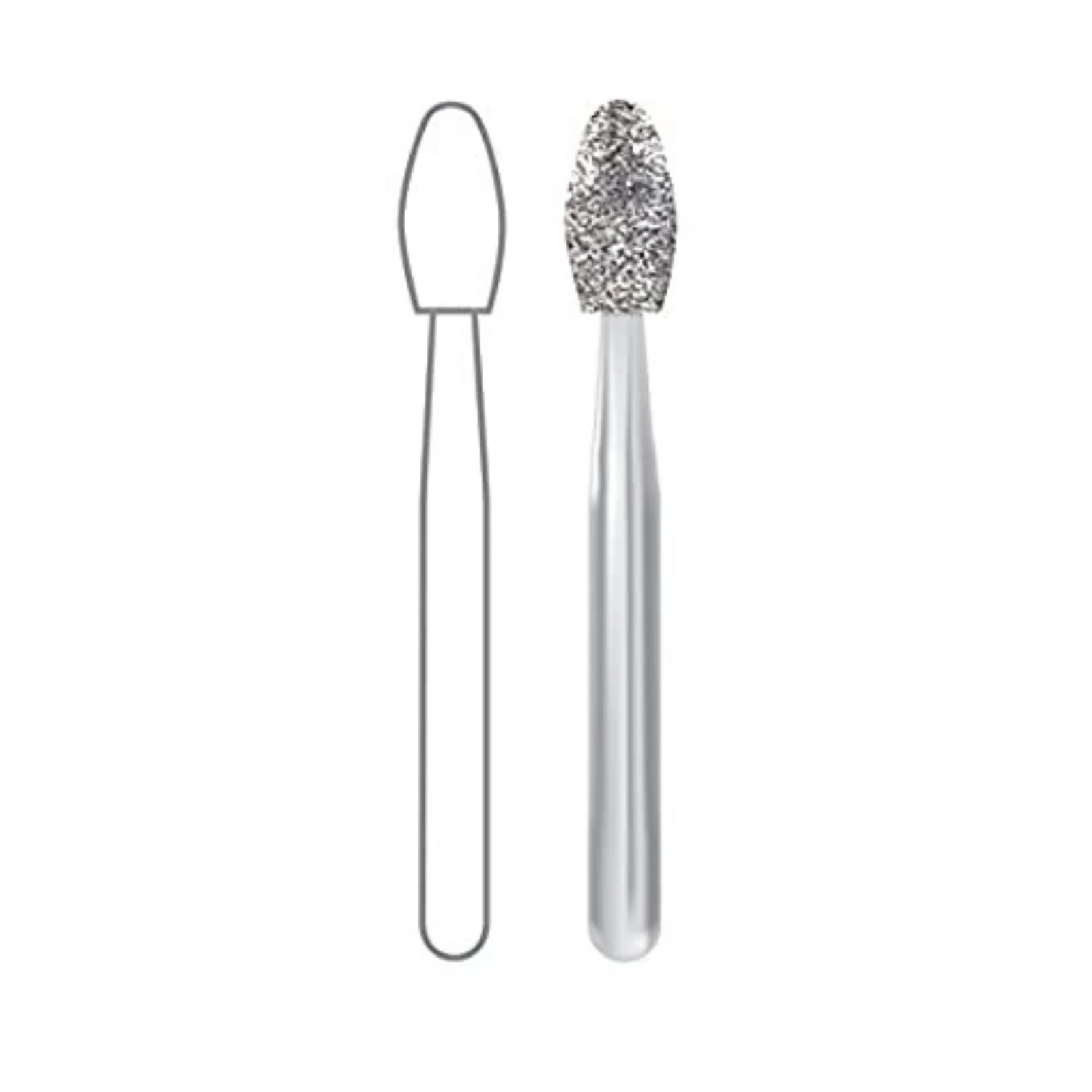 Midwest Multi-Use Diamond Bur FG #379/023 Ultra Coarse Esthetic Trimming Egg, Friction Grip, 2.3 mm Diameter, 4.25 mm Length, 5/Pkg, 2379-023UC thumbnail 2