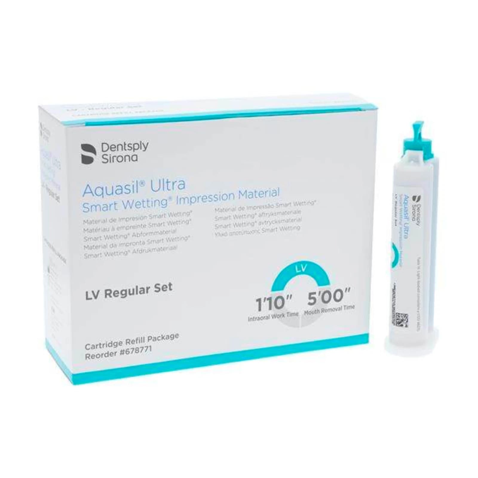 Aquasil Ultra Smart Wetting Impression Material, Light Body (LV), Regular Set, 50 ml Cartridges, Mint, Teal, 4/Pk, 678771 thumbnail 7