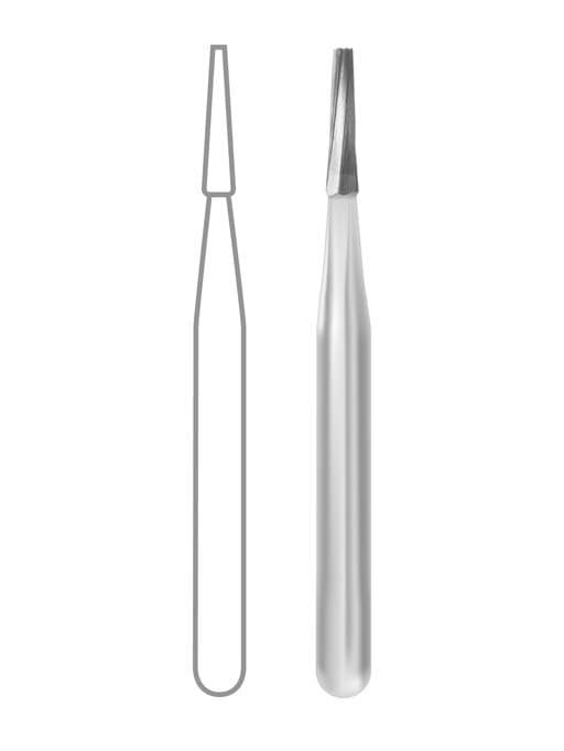 Midwest Operative Carbide Bur #169, FG, Tapered Fissure, Flat End, 0.9 mm Diameter, 3.2 mm Length, 6 Flutes, 100/Bag, 386221 thumbnail 2