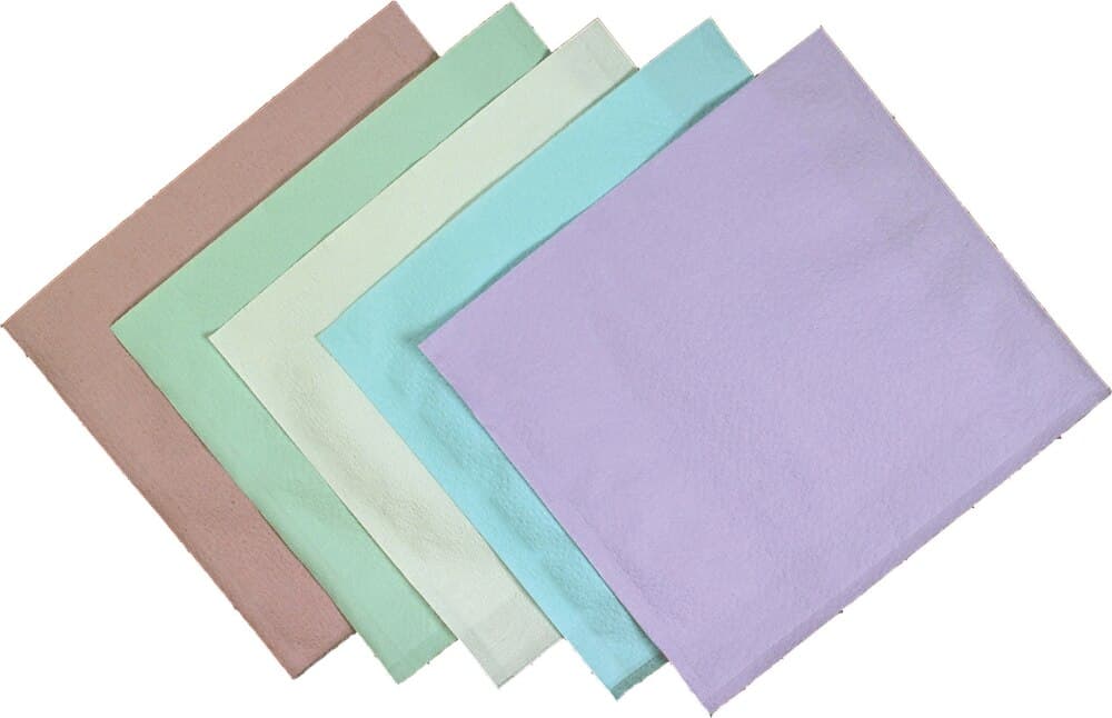 Tidi Products Stay Dri Deluxe Patient Bib, 3-Ply Tissue with Poly-Back, Waffle-Embossed, 13" x 18", Blue, 500/Case, 917403 thumbnail 4