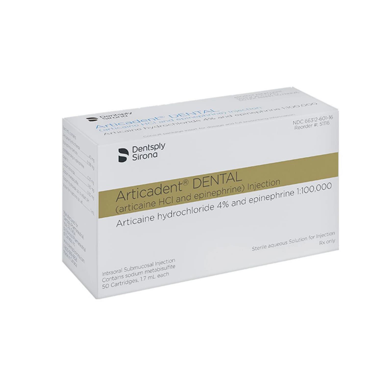 Articadent 4% Articaine HCl with Epinephrine 1:100,000 Dental Anesthetic Cartridges, 1.7 mL, 50/Box, 51116 thumbnail 7