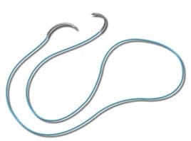 Plain Gut Suture, Size 3/0, 18" Length, C-7 Needle, 12 per Box - Suture Plain Gut C-7 3/0 18" 12/Bx - Image 1
