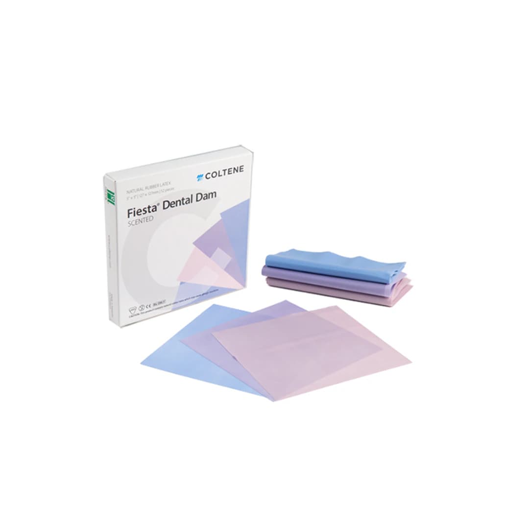 HySolate Fiesta Latex Dental Dam, Thin, Assorted Colors, Fruit Scented, 6" x 6" (152 x 152 mm), 36/Box, 60034433 thumbnail 3