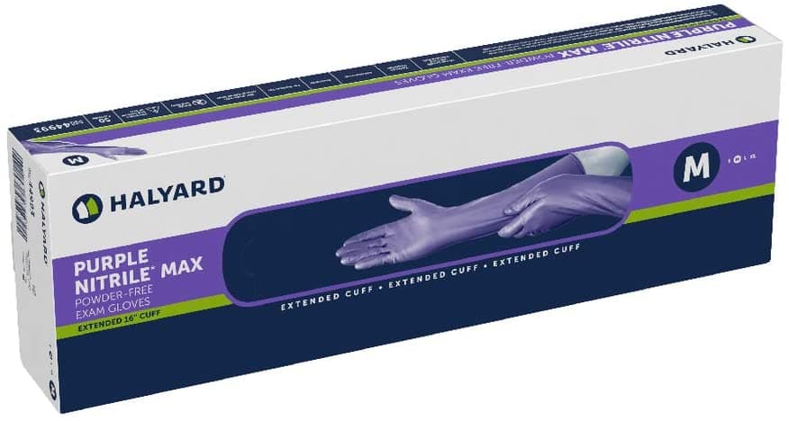 Halyard Purple Nitrile Max Exam Gloves, Powder-Free, Extra Large, 50/Box, 44995 thumbnail 2