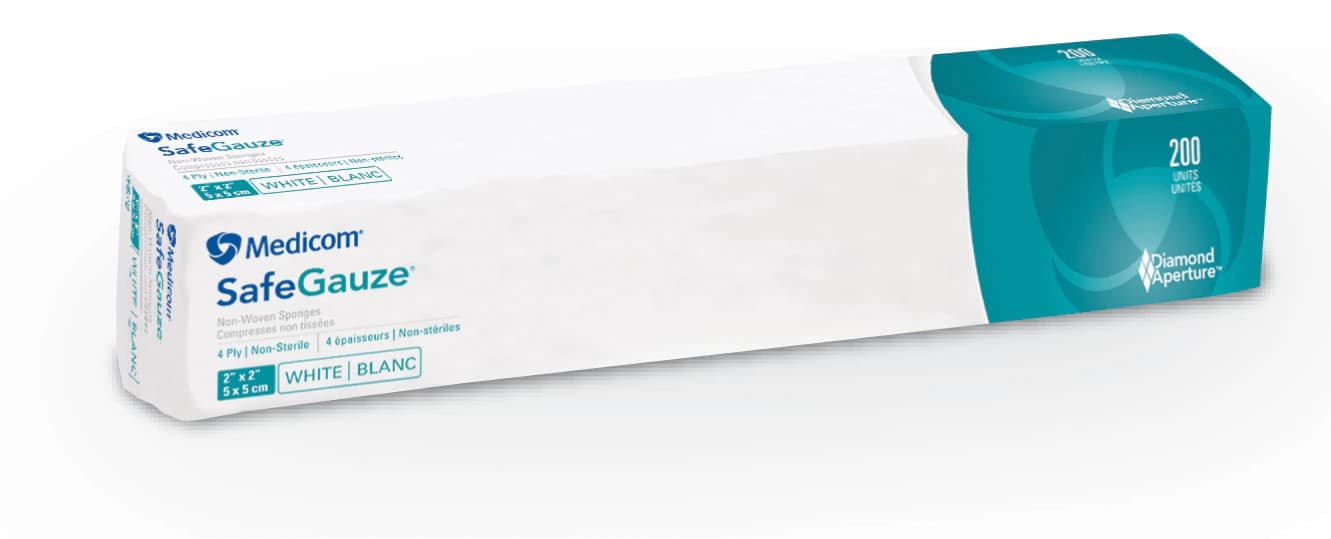 SafeGauze Premium Non-Woven Sponges, Non-Sterile, 4-Ply, 2" x 2", White, 4000/Case, 4522 thumbnail 8