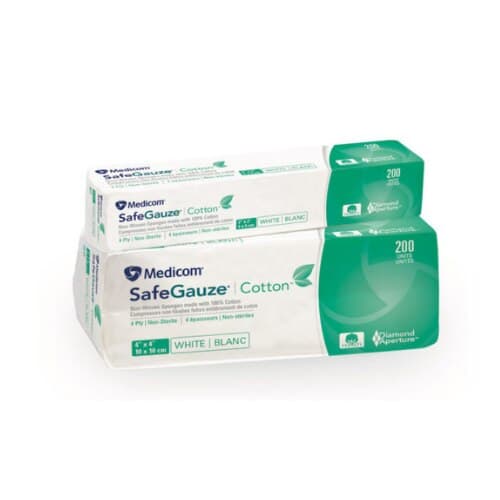 SafeGauze Premium Non-Woven Sponges, Non-Sterile, 4-Ply, 2" x 2", White, 4000/Case, 4522 thumbnail 9