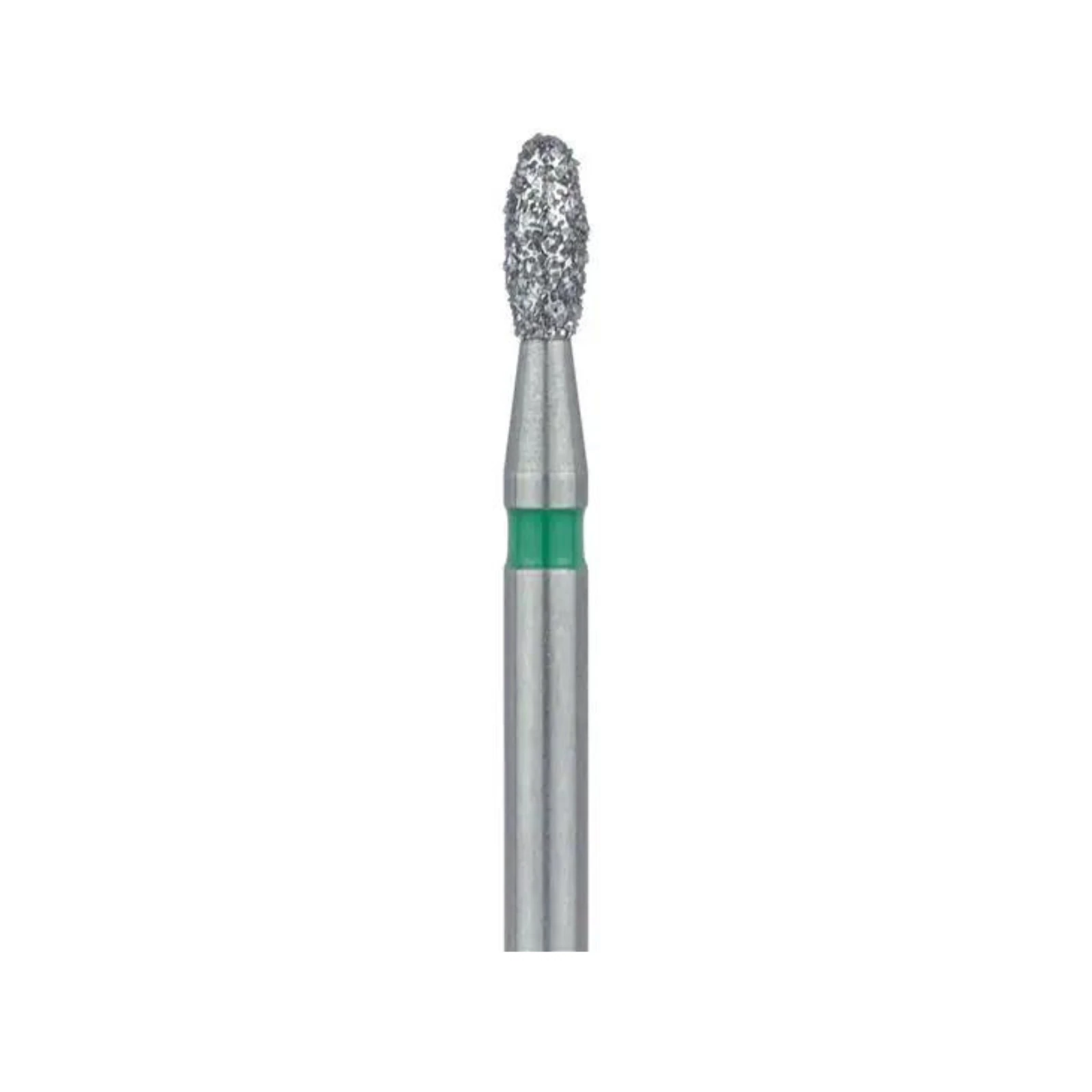 Meisinger 833G-016-FG Coarse Diamond Bur, Egg/Football Shape, Friction Grip, 1.6 mm Head Diameter, Green Ring, 5/Pack thumbnail 3