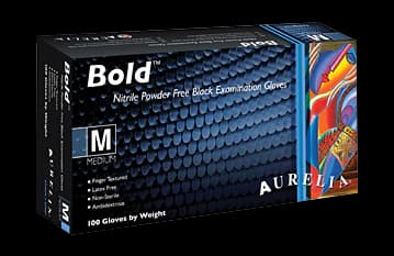 Aurelia Bold Nitrile Examination Gloves, Powder-Free, Textured, Large, Black, 100/Box, 73998 thumbnail 6
