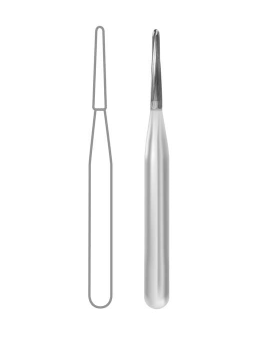 Midwest Operative Carbide Bur #1169-L, FG, 6 Flutes, Tapered Fissure, Dome End, 0.9 mm Diameter, 4.9 mm Length, 10/Pkg, 389242 thumbnail 2