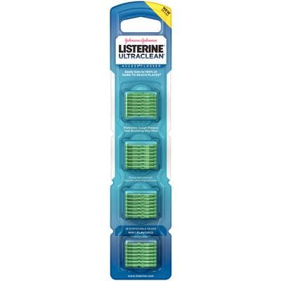 Listerine Ultraclean Access Disposable Snap-On Flosser Head Refills, Mint, 28/Pack, 523521200 - Listerine® Ultraclean® Disposable Snap-On Flosser Head Refills - Mint - Image 1