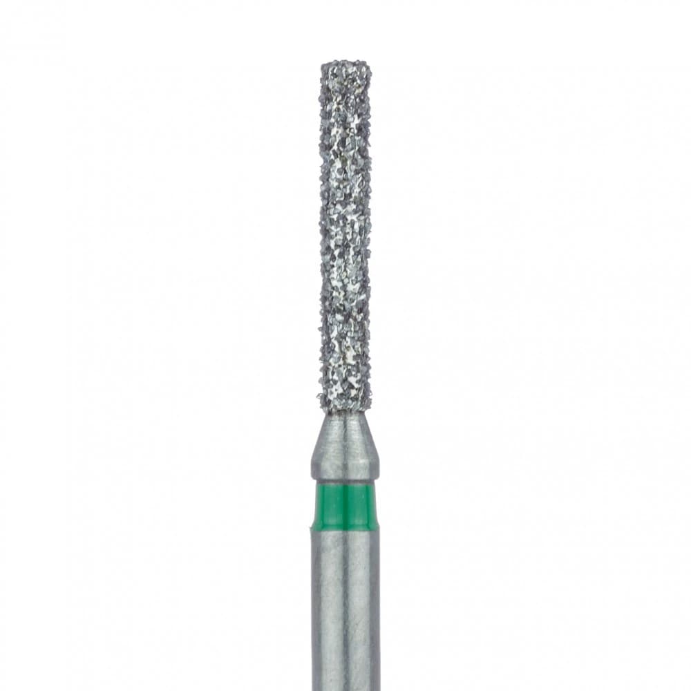 Meisinger FG #837L.012 Coarse Long Cylinder Flat End Diamond Bur, 1.2mm Head, 8mm Working Length, Green Band, Multi-Use, 5/Pk thumbnail 3