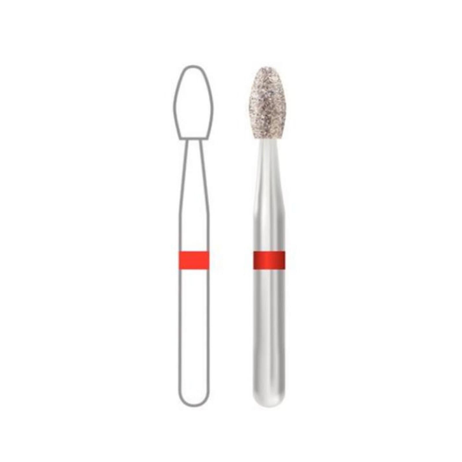 Midwest Multi-Use Diamond Bur FG 379-012F, Fine Grit, Esthetic Trimming Egg/Football Shape, 1.2mm Diameter x 3.0mm Length, 5/Pk thumbnail 2