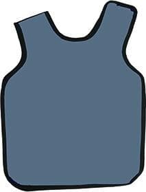 Palmero Cling Shield Pano Dual Lead Apron, Adult, Blue Vinyl, 0.3mm Lead Equivalency, 22.5" x 26.5", No Collar - Lead Apron Panoramic Dual Blue - Image 1