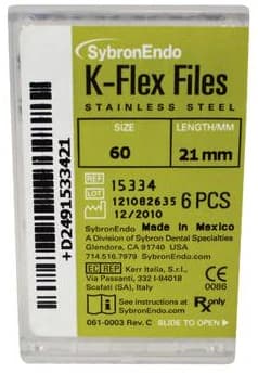 Kerr K-Flex Endodontic Files, #60 Blue, 21mm, Stainless Steel, 6/Pack, 15334 thumbnail 4