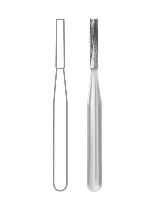 Midwest Operative Carbide Bur #557-L, FG, Straight Fissure, Flat End, Crosscut, 6 Flutes, 1.0 mm Diameter, 4.9 mm Length, 10/Pkg, 389291 thumbnail 2