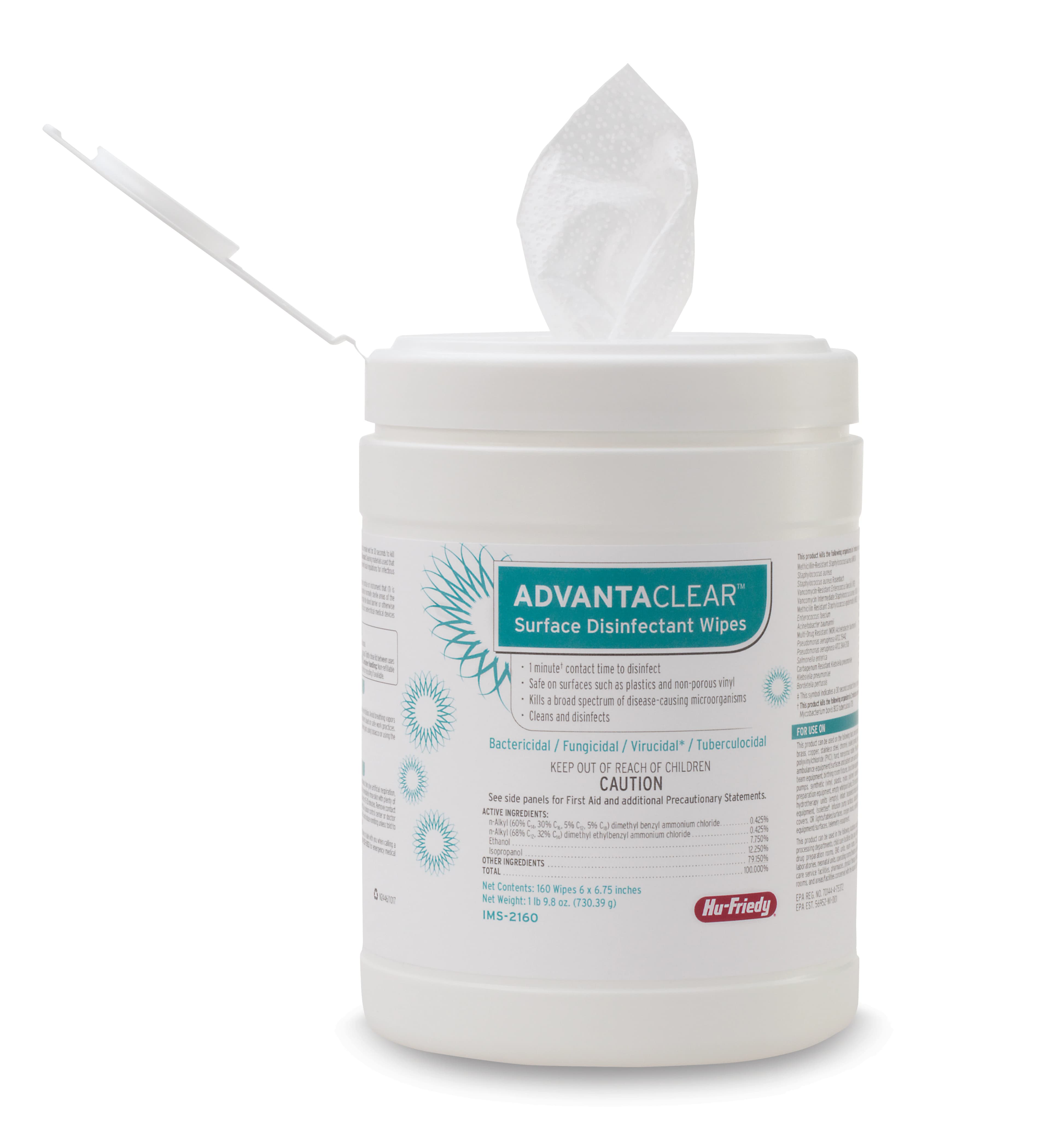 AdvantaClear™ Surface Disinfectant Wipes, 6" x 6.75", 160 Wipes/Canister, IMS-2160 thumbnail 7