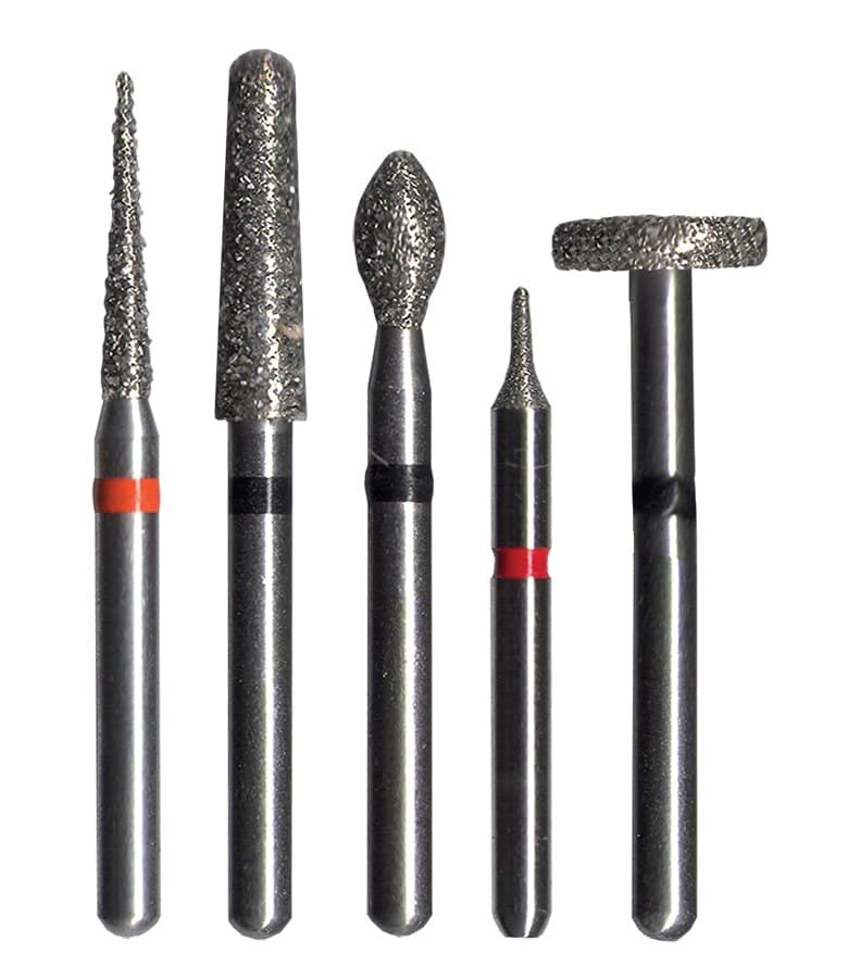 Midwest Multi-Use Diamond Burs, FG, Round End Taper, #856-012C, 1.2 mm Diameter, 8.0 mm Length, Coarse, Green Ring, 5/Pk thumbnail 3
