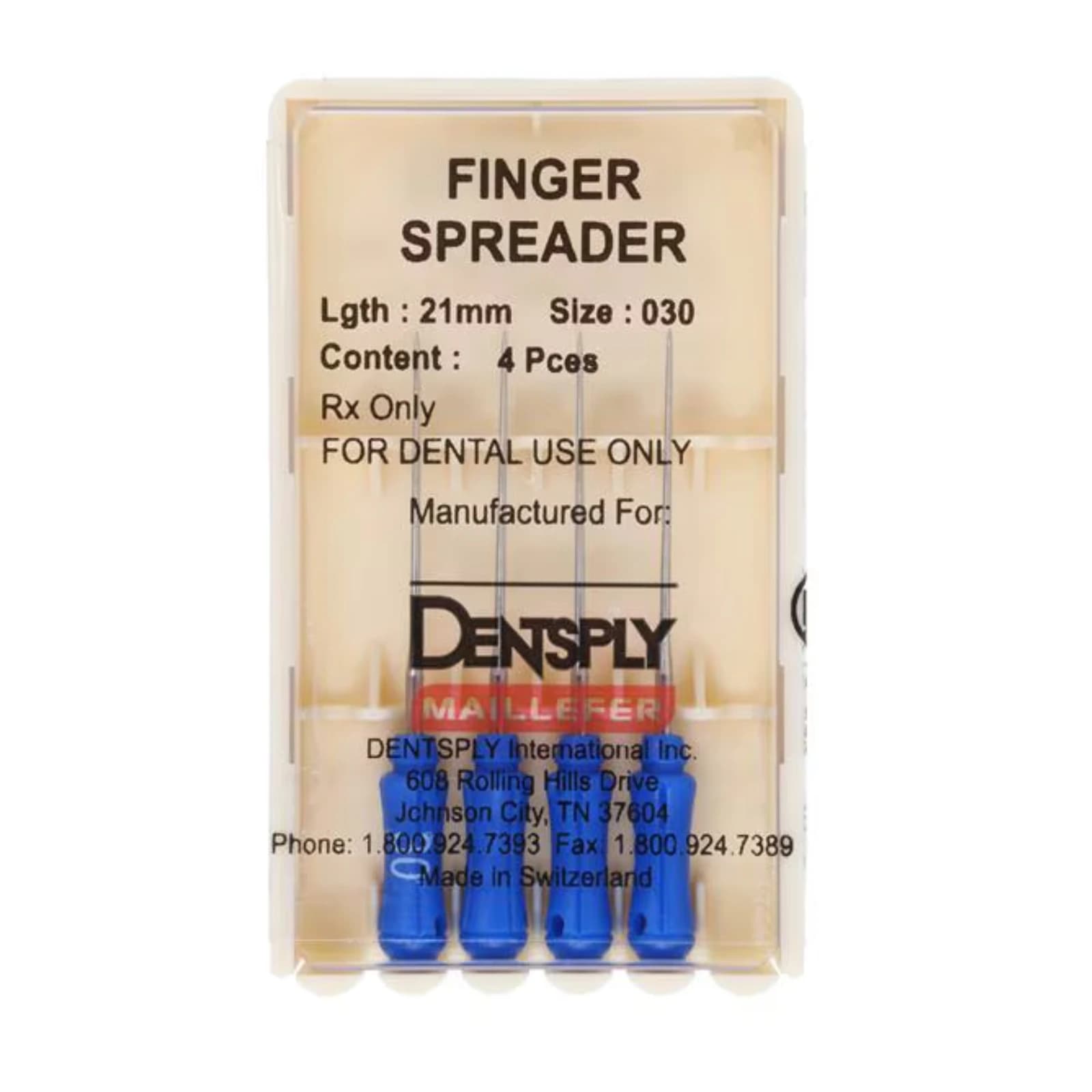 Dentsply Maillefer Finger Spreaders #30, 21mm, Blue, 4/Pack, 671722 thumbnail 5