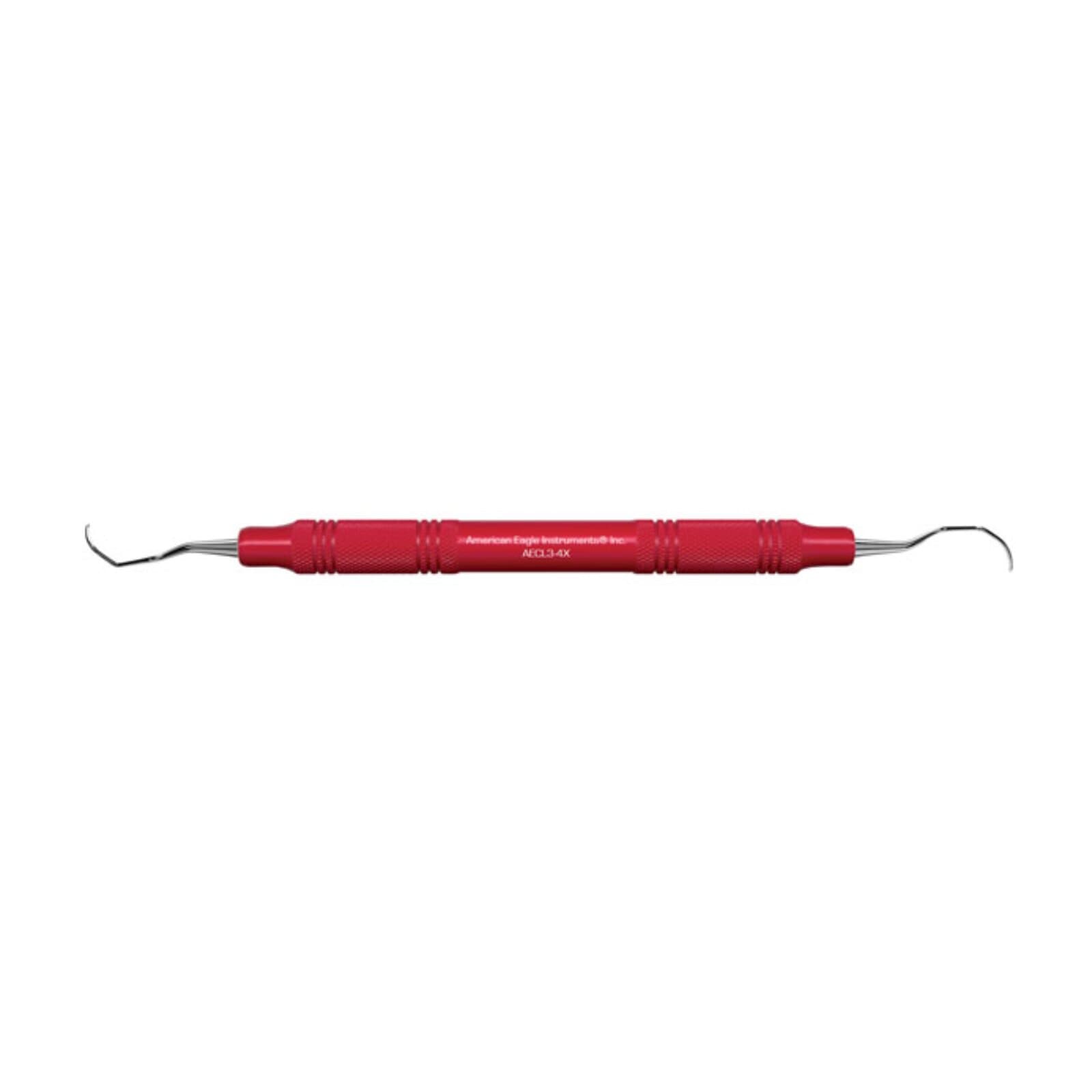 American Eagle Instruments Langer #3/4 Universal Curette, Double End, EagleLite™ Red Resin Handle, Stainless Steel, AECL3-4X thumbnail 2